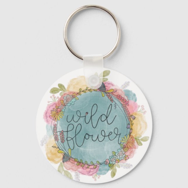 Wildflower Wreath Floral Keychain (Front)