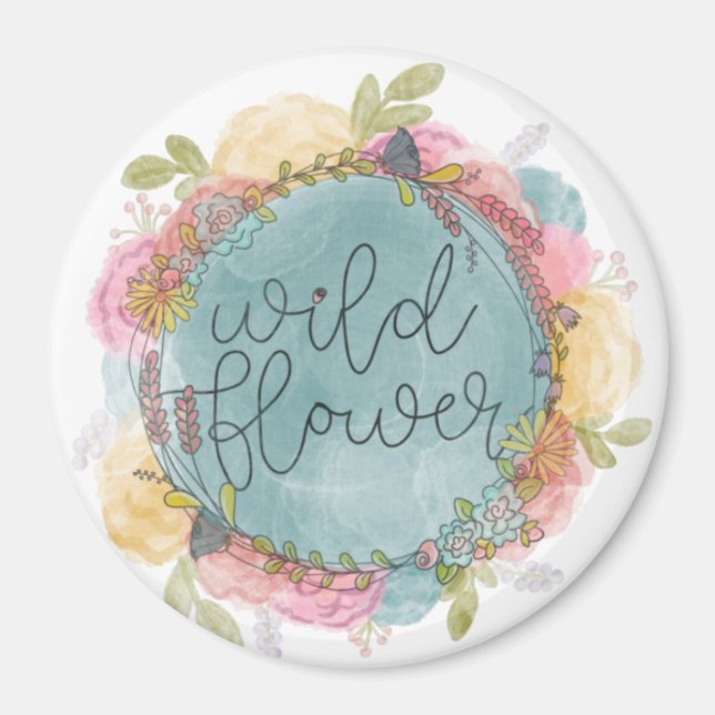 Wildflower Wreath Floral Magnet (Front)