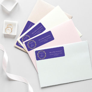 Wildflower Wreath Floral Wedding Return Address Label