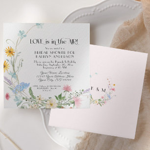 Wildflower Wreath Flowers Watercolor Bridal Shower Invitation