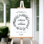 Wildflower Wreath Folk Rustic Wedding Welcome Sign<br><div class="desc">Wildflower Wreath Folk Rustic Wedding Welcome Sign - a sweet wedding welcome sign perfect for garden,  farm,  barn or handcrafted weddings.</div>
