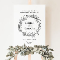 Wildflower Wreath Rustic Rehearsal Dinner Welcome