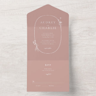 Wildflower Wreath Wedding All in One All In One  Invitation