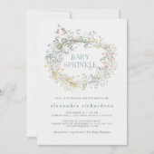 Wildflower Wreath with Butterfly | Baby Sprinkle Invitation (Front)