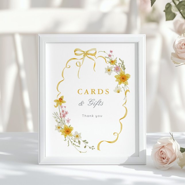 Wildflower yellow Bow Frame Cards and gifts Poster (Creator Uploaded)