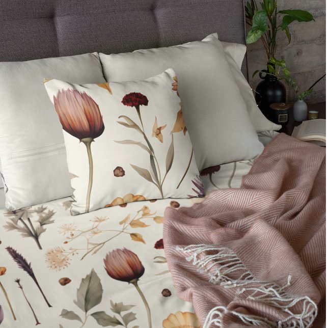 Wildflower Yellow Butter Cream Watercolor Floral  Duvet Cover (Creator Uploaded)