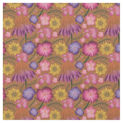 Wildflower Yellow Floral Pattern Fabric