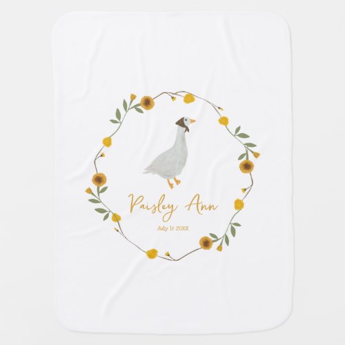 Wildflower Yellow Mother Goose Nursery Custom Baby Blanket