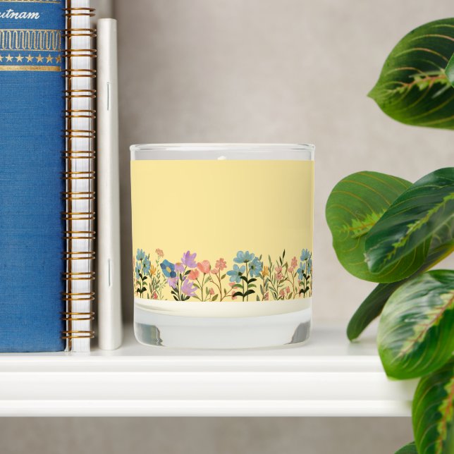Wildflower yellow vanilla candel scented candle (Shelf)
