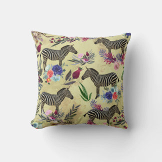 Wildflower Zebra Throw Pillow