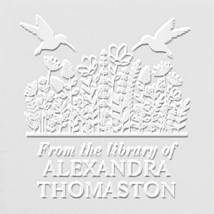 Wildflowers #2 Hummingbirds Library Book Name Embosser