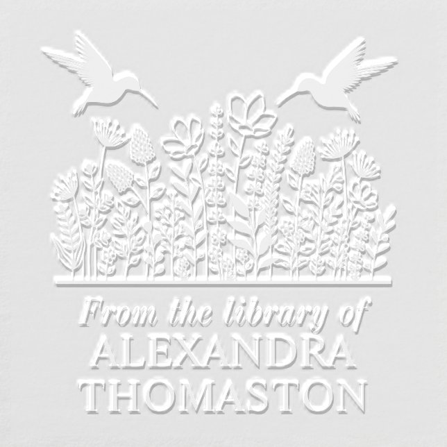 Wildflowers #2 Hummingbirds Library Book Name Embosser (Design)