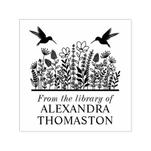 Wildflowers #2 Hummingbirds Library Book Name Self-inking Stamp