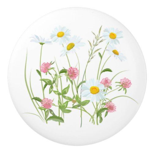 Wildflowers 3 ceramic knob