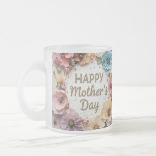 Wildflowers 3D Mother´s Day Frosted Glass Coffee Mug