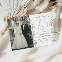 Wildflowers 75th Anniversary Invitation With Photo