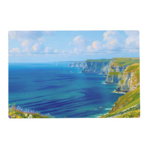 "Wildflowers Above the Sea" – A Welsh Seascape Placemat