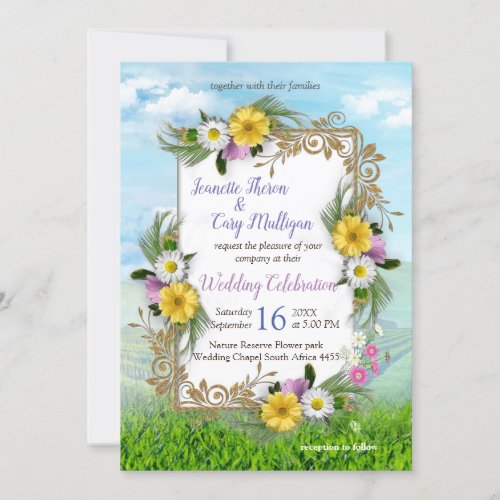 Wildflowers against a Blue Sky Invitation