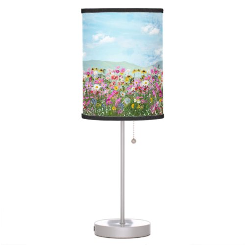 Wildflowers against a  Blue Sky Table Lamp