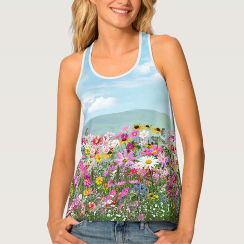 Wildflowers against a  Blue Sky Tank Top
