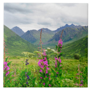 Wildflowers Alaskan Valley Ceramic Tile