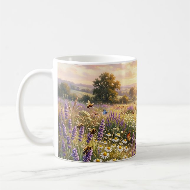 Wildflowers and a Cute Cottage Coffee Mug (Left)