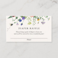 Wildflowers and Bee Diaper Raffle Enclosure Card