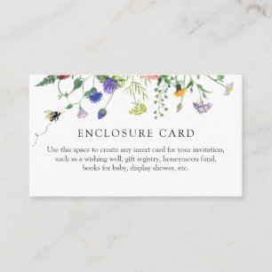 Wildflowers and Bee Shower Enclosure Card