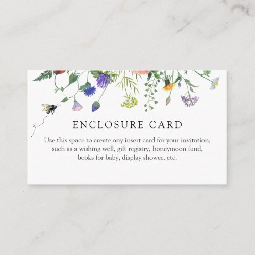 Wildflowers and Bee Shower Enclosure Card