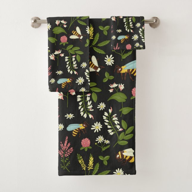 Wildflowers and Bees Bath Towel Set (Insitu)
