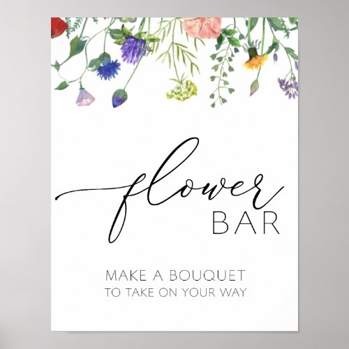 Wildflowers and Bees Flower Bar Sign