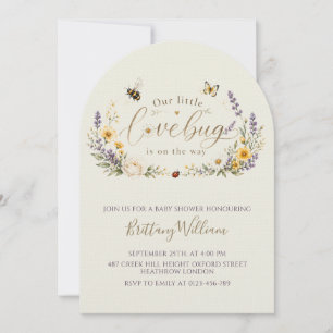 Wildflowers and Bugs Minimalist Baby Shower Invitation