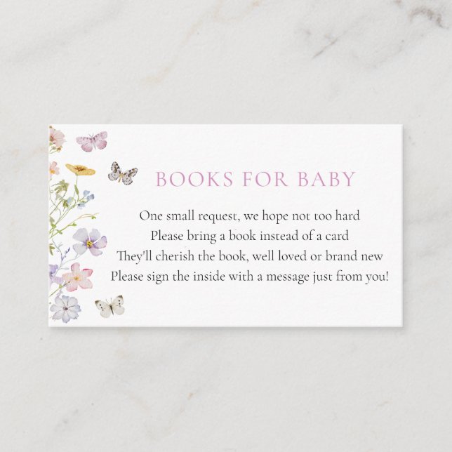 Wildflowers and Butterflies Books for Baby Enclosure Card (Front)