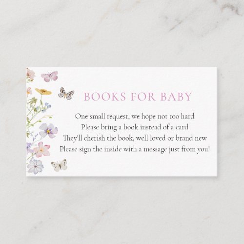 Wildflowers and Butterflies Books for Baby Enclosure Card