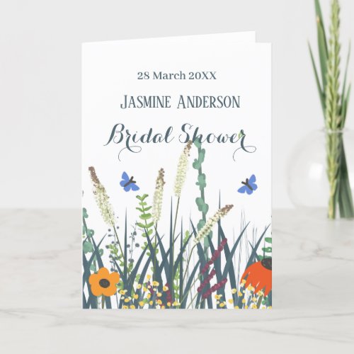 Wildflowers and butterflies bridal shower   announcement