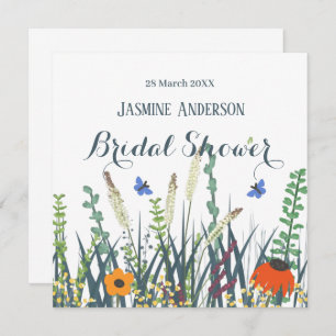 Wildflowers and butterflies bridal shower classi save the date