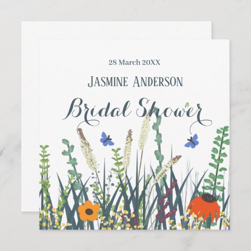 Wildflowers and butterflies bridal shower   classi save the date