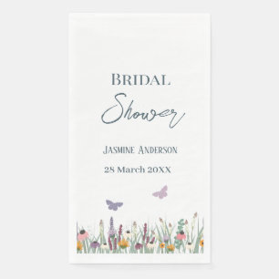 Wildflowers and Butterflies Bridal Shower Party Paper Guest Towels