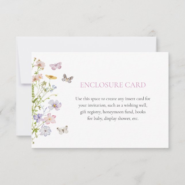 Wildflowers and Butterflies Custom Enclosure Card (Front)