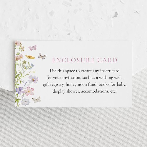 Wildflowers and Butterflies Custom Enclosure Card