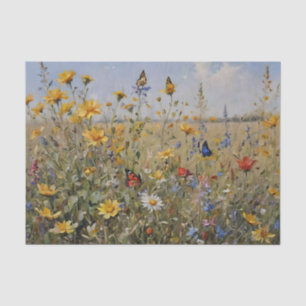 Wildflowers and Butterflies Decoupage Tissue Paper