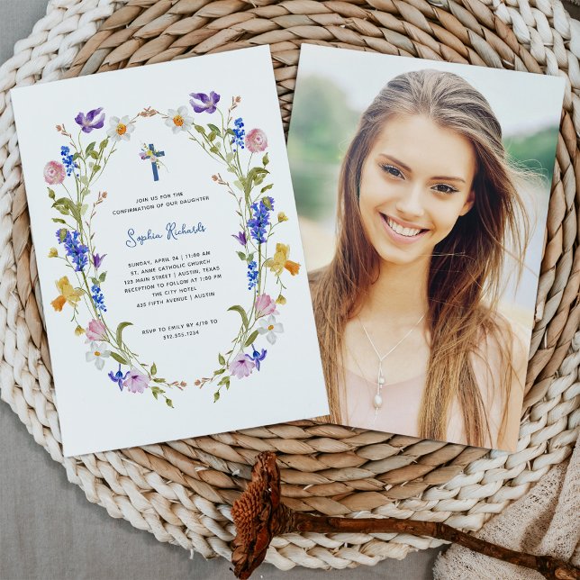 Wildflowers and Butterflies Photo Confirmation Invitation (Creator Uploaded)