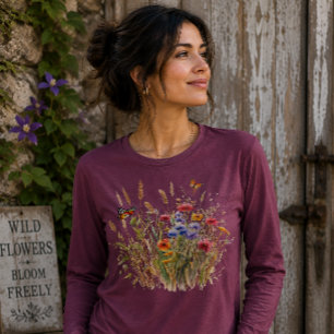 Wildflowers and Butterflies Tri-Blend Shirt