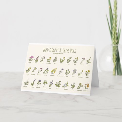 Wildflowers and Herbs Thank You Card