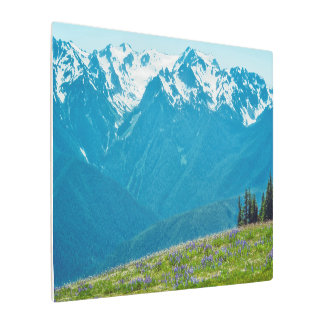 Wildflowers and Mountains Metal Print