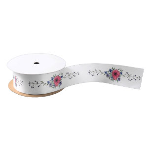 Wildflowers and Poppy Satin Ribbon