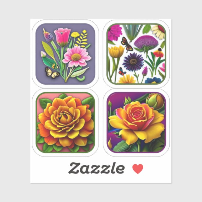 Wildflowers and Roses Assortment #1 Sticker (Sheet)