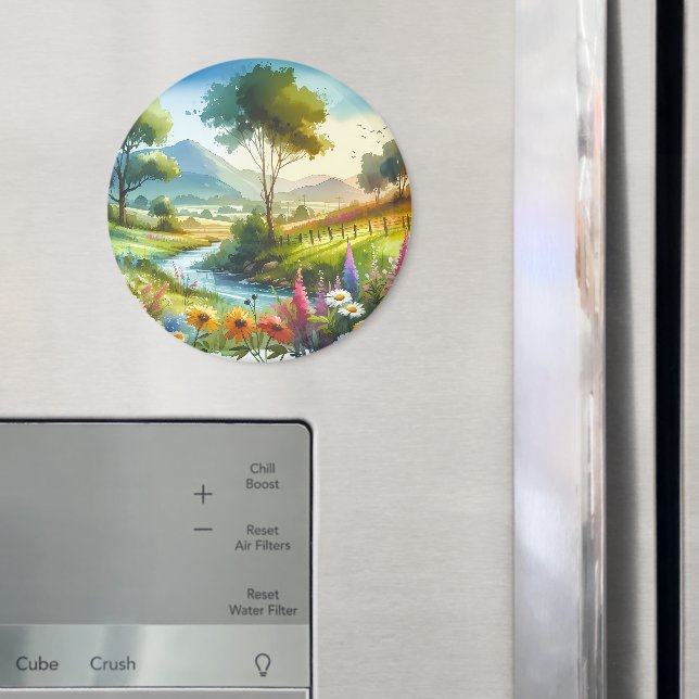 Wildflowers and Stream in Spring Valley Magnet (In Situ (Fridge))