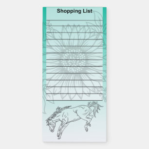 Wildflowers and Wild Horses Shopping List Magnetic Notepad
