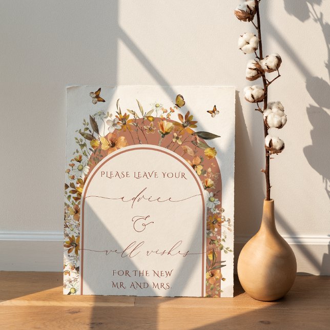 Wildflowers Arch Advice and Wishes Wedding Sign (Creator Uploaded)